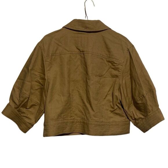 NWT Banana Republic Expedition Elbow Sleeve Linen Blend Cropped Blazer Tan Small - Picture 3 of 6